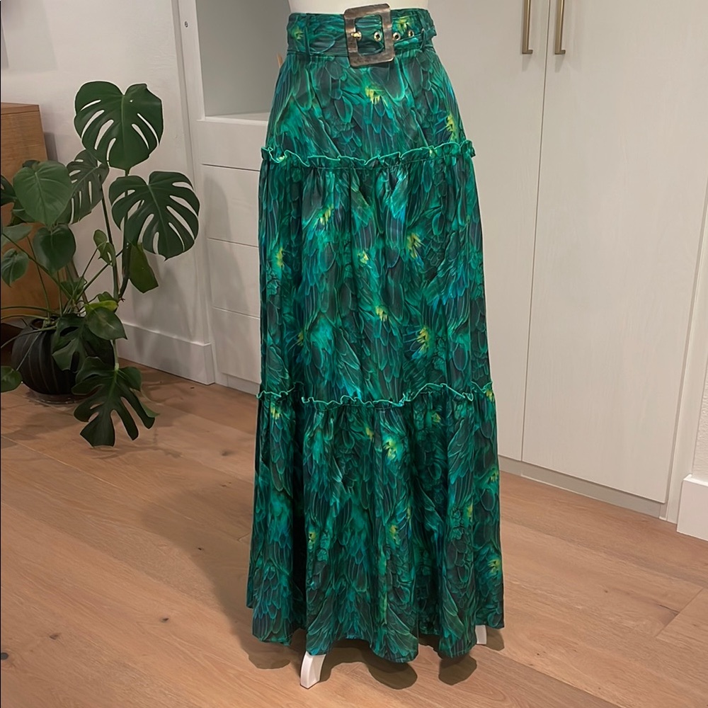 Elegant Green Maxi Skirt